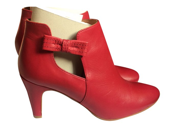 Petite Mendigote Ankle Boots Red Leather  ref.29059