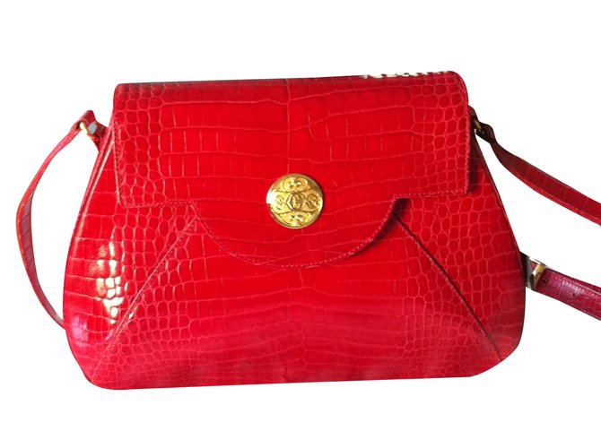 Autre Marque Philippe Charriol Handbag Red Leather ref.29086 - Joli Closet