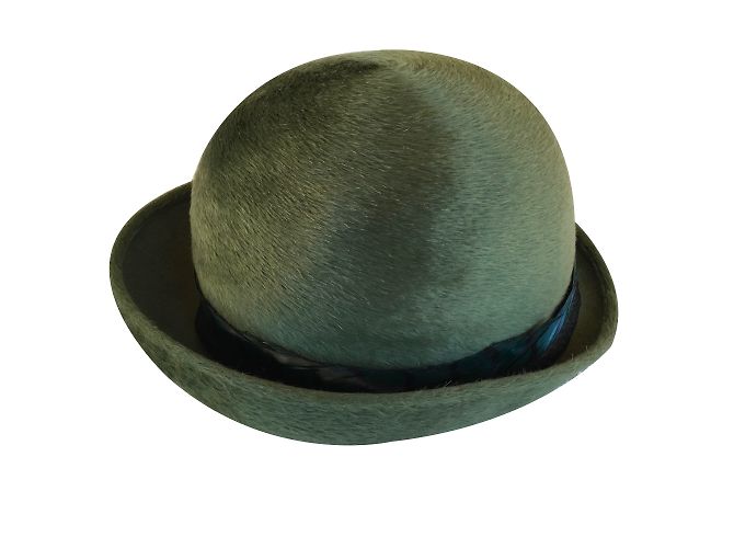 Autre Marque Cappello in feltro di coniglio taupe 1970 Verde