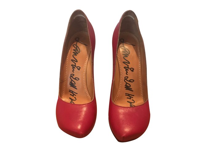 Lanvin Heels Red Leather  ref.29138