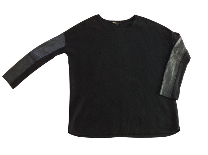 Maje Sweater Black Cotton  ref.29175