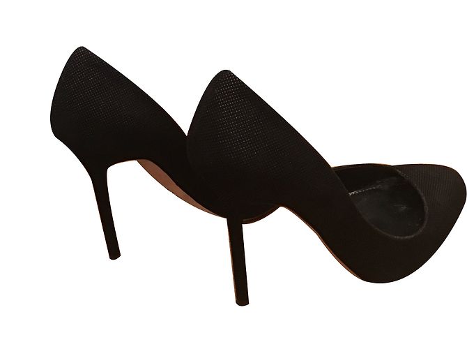 Sergio Rossi Kalika Pumps Leder Schwarz Silber 35.5