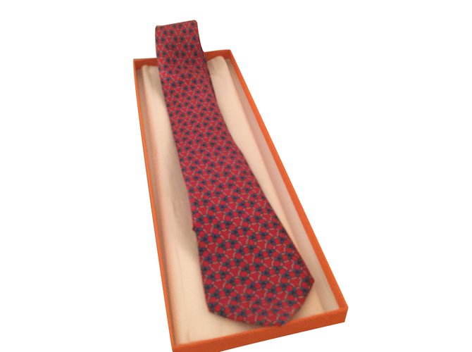 Hermès Cravatte Multicolore Seta  ref.29248