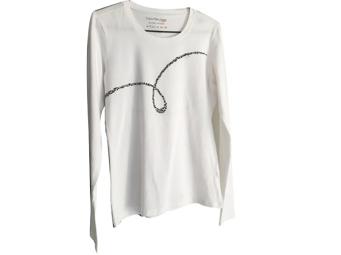 Calvin Klein T-shirt Cream Cotton  ref.29256