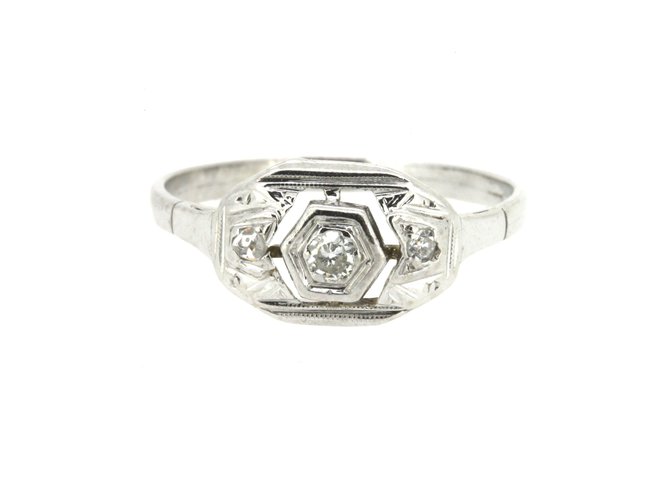 Autre Marque Ring Silvery White gold  ref.29423