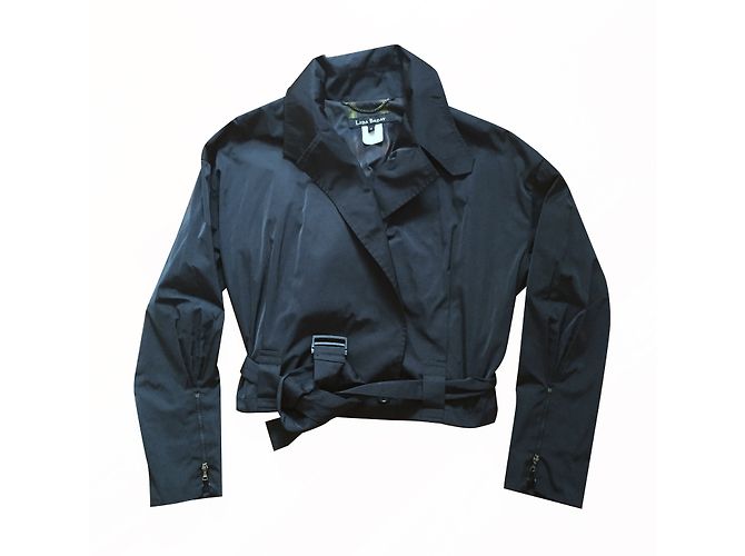 Autre Marque Lida Baday Regenjacke mit Gürtel Schwarz