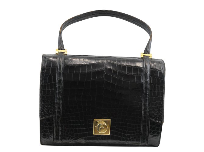 Hermès Handbag Black Exotic leather  ref.29498