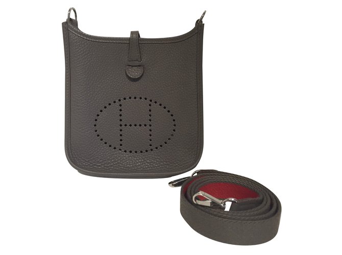Hermès Evelyne bag Mini TPM Grey Leather  ref.29506