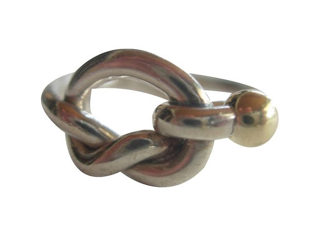 Anello Tiffany & Co Love Knot in argento e oro giallo 18k