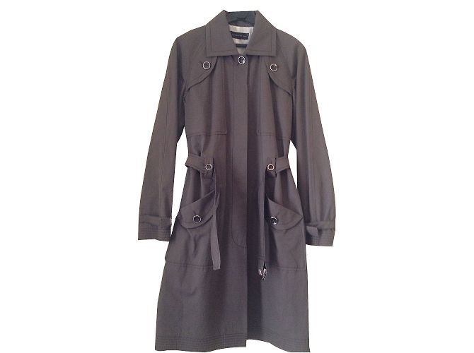 Gabardina Barbara Bui Taupe de Algodón Gris pardo