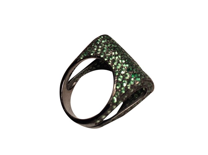 Autre Marque Ring Olive green Gold  ref.29693
