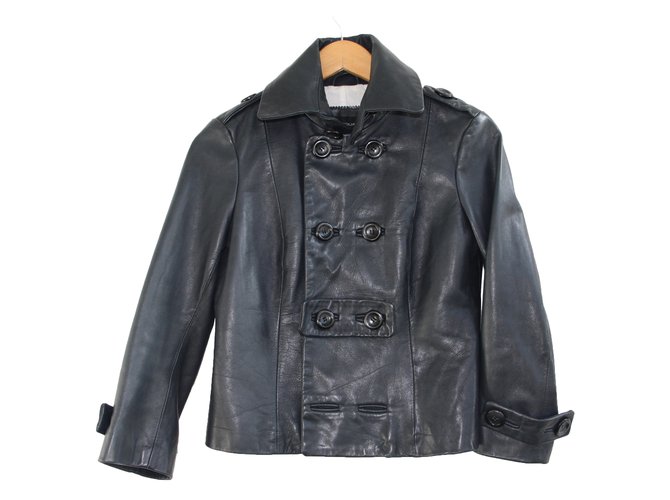 Dsquared2 Leather jacket Blue  ref.29820