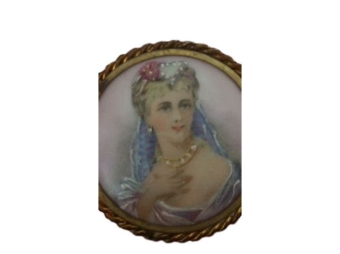 Autre Marque Spilla vintage Limoges Beige