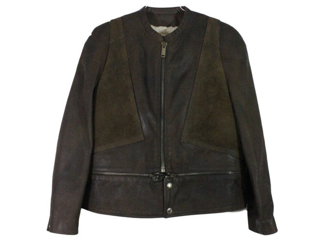 Golden Goose Leather jacket Brown  ref.29961