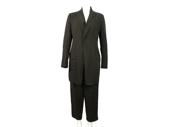 Y'S Calça de blazer Ensemble Marrom Caqui