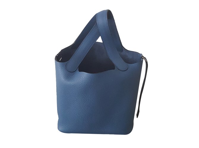 Hermès Handbag Blue Leather  ref.29965