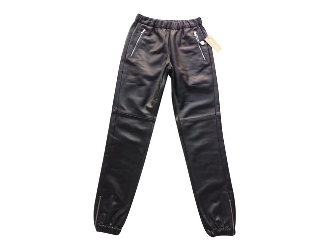 Michael Kors Pantalones de cuero Negro  ref.29988