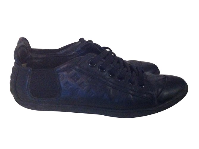 Louis Vuitton Sneakers Black Leather  ref.30035
