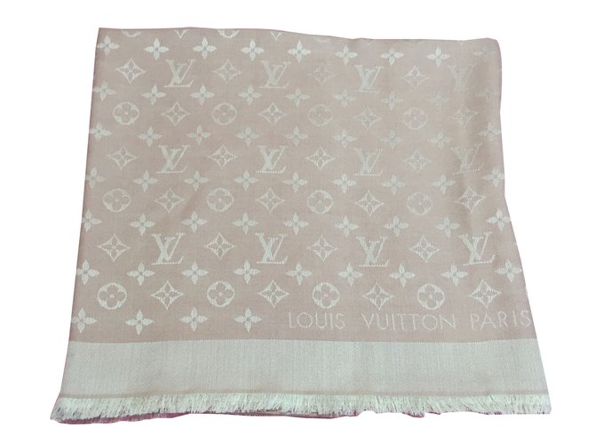 Louis Vuitton Monogramm-Schal Pink Wolle  ref.30052