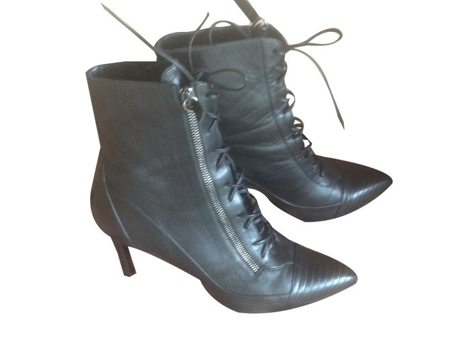 Barbara Bui Ankle Boots Black Leather  ref.30083