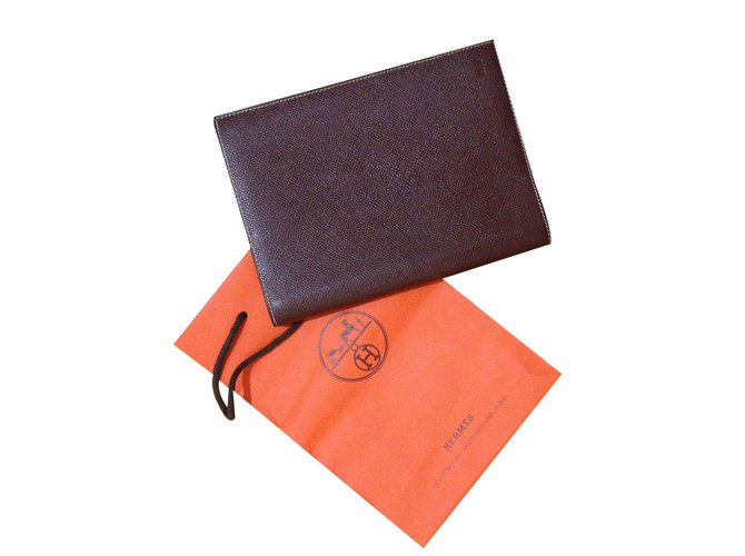 Hermès Agenda Marrom Couro  ref.30122