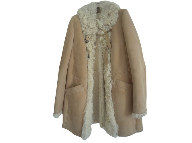 Comptoir Des Cotonniers Nanette coat Beige Fur  ref.30163