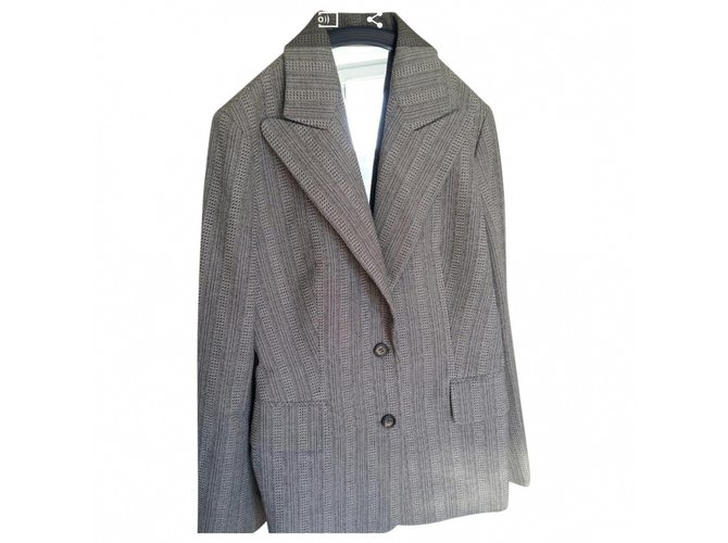 Céline Jacket Grey Wool  ref.30231
