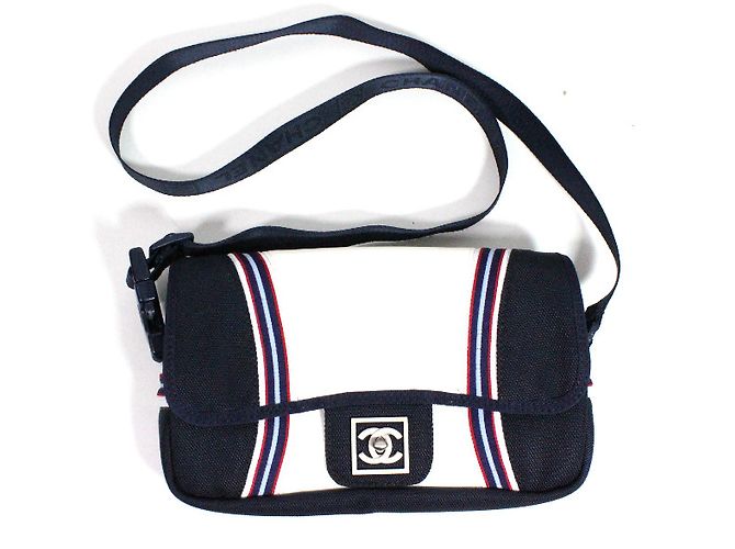 Timeless Chanel Deporte intemporal Blanco Roja Azul