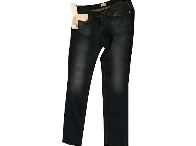 Vaqueros Armani Jeans Azules de Denim con Logo de Strass