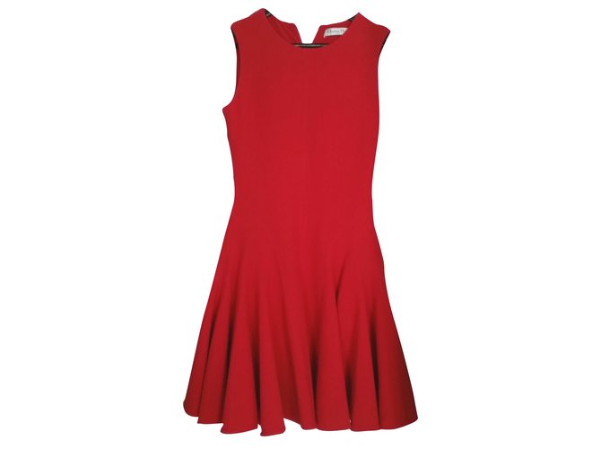 Christian Dior Dress Red Silk Wool  ref.30377