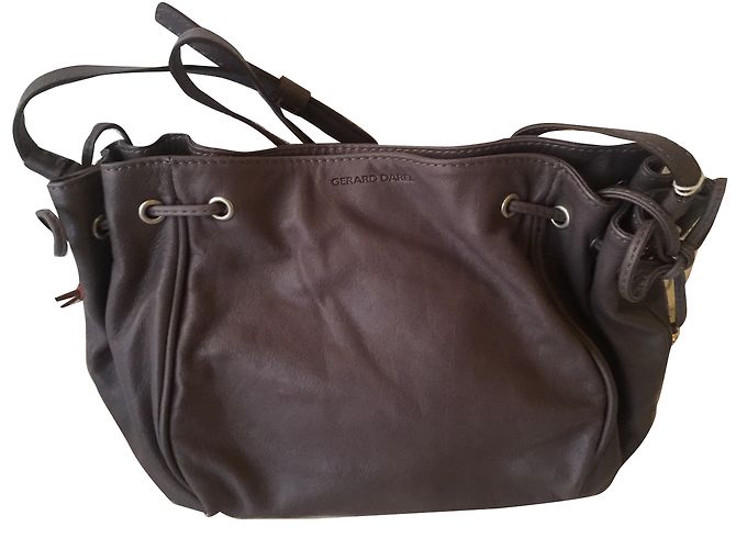 Gerard Darel Mini 24H Handtasche aus Leder Grau