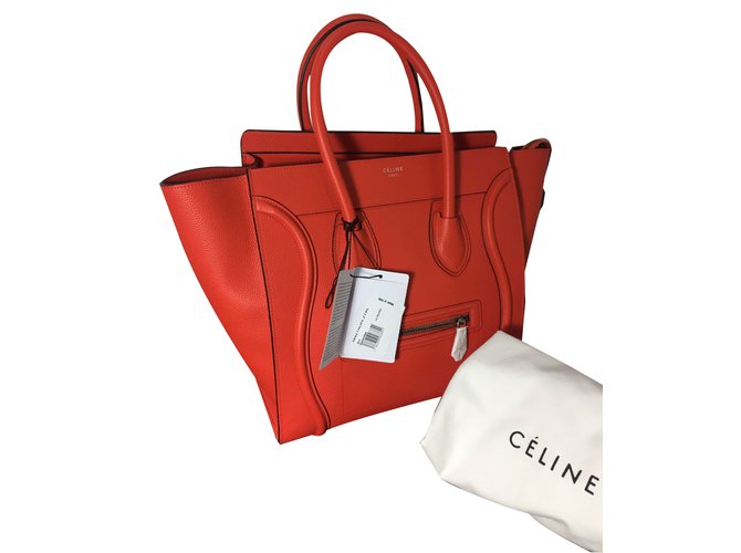 Céline Luggage Cuir Rouge  ref.30284