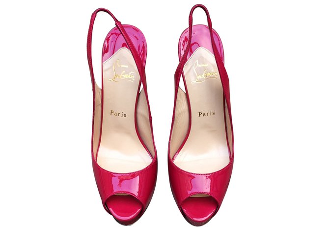 Christian Louboutin Private Number Pink Patent leather  ref.30456