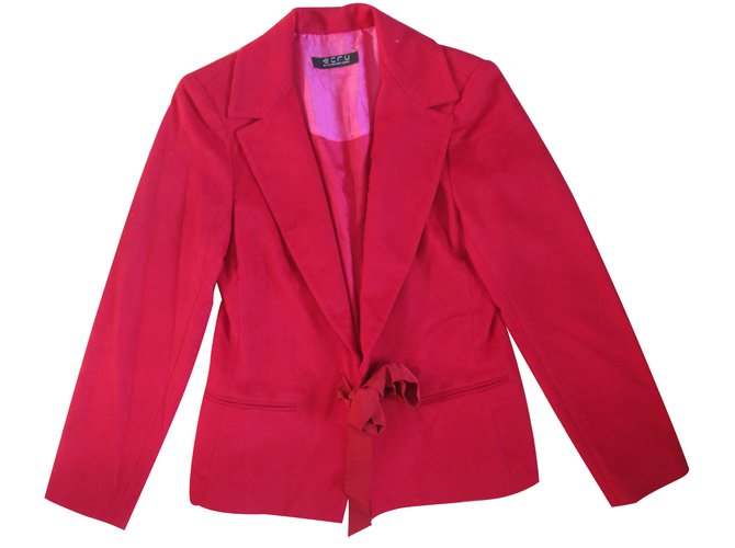 Autre Marque chaqueta florida Roja Cachemira Lana  ref.30460
