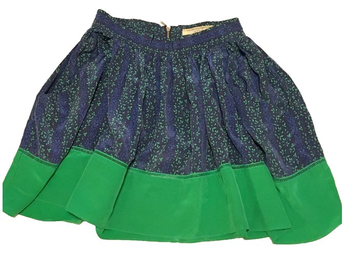 Vanessa Bruno Athe Skirt Blue Silk  ref.30518