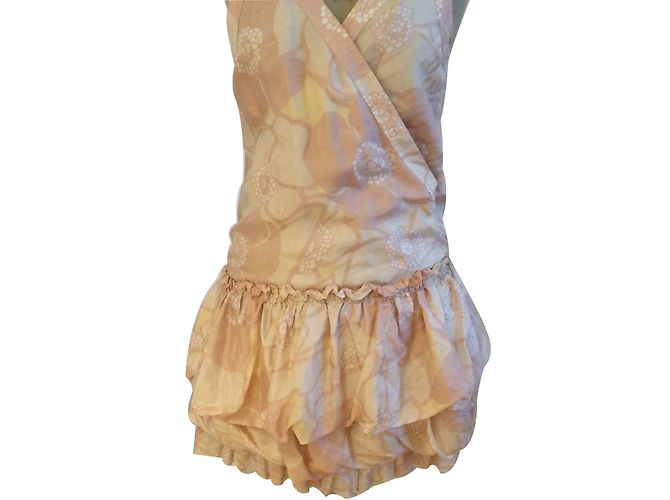 Marc Jacobs Seidenkleid Beige und Hellrosa
