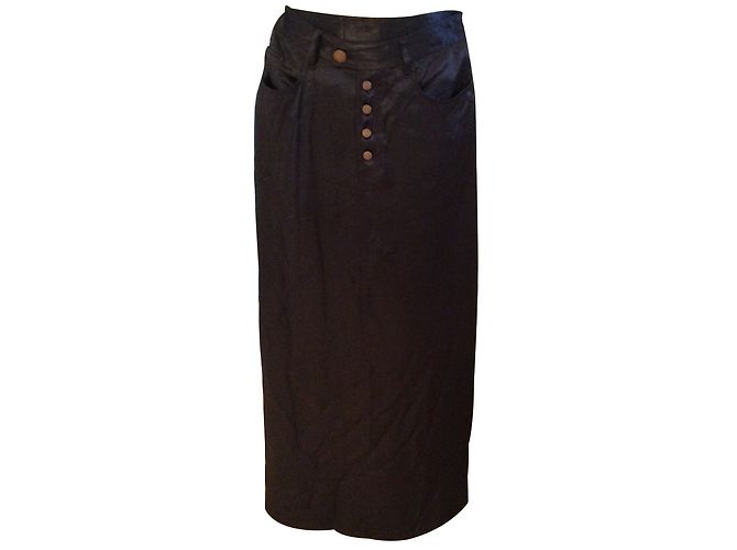 Falda de seda Jean Paul Gaultier Ciruela
