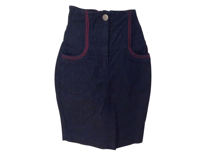 Jean Paul Gaultier Skirt Blue Cotton Elastane  ref.30577