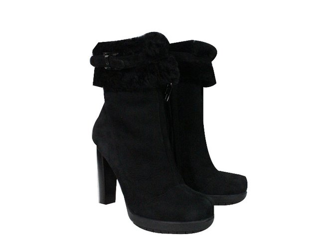 Calvin Klein Astrid boots Black Suede  ref.30621