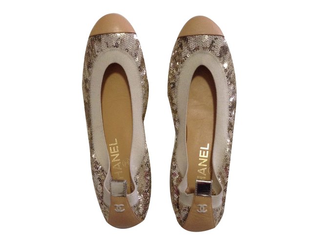 Chanel Shoes Sequin Ballet Flats Size 36, Preowned - No Box