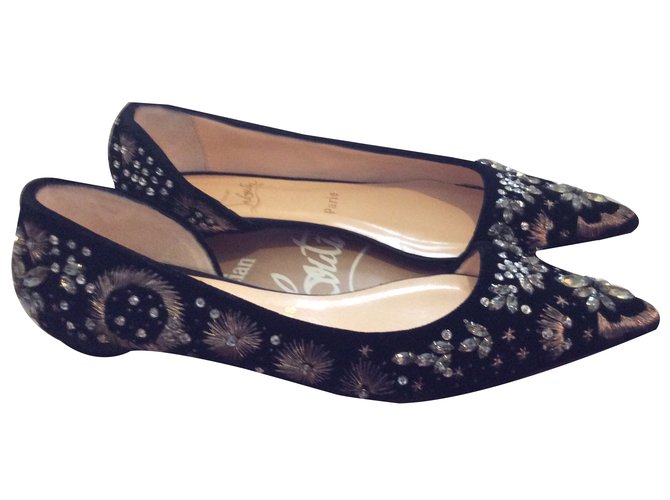 Christian Louboutin Ballet flats Black Silver-plated  ref.30648