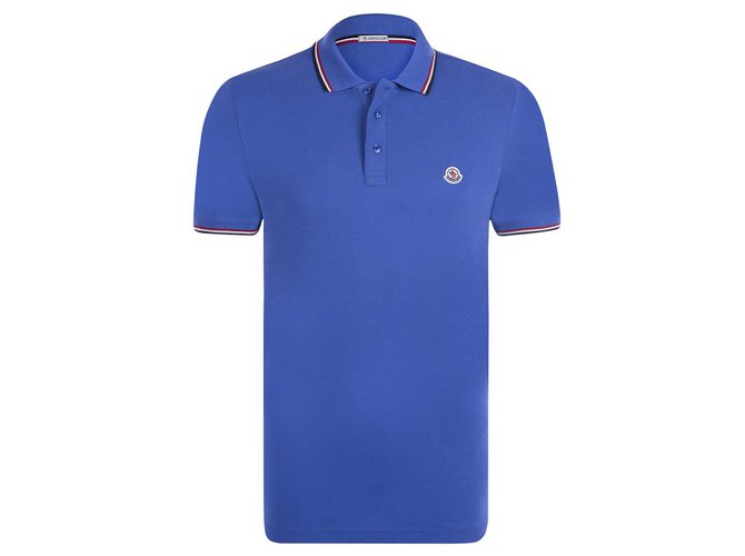 Moncler Polo Hemd Blau Baumwolle  ref.30668