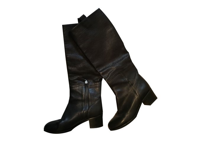 Max Mara Boots Black Leather  ref.30669