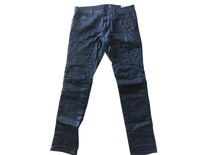 Belstaff Biker waxed jeans Black Cotton  ref.30682