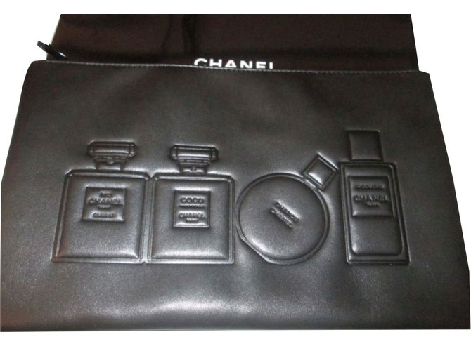 Chanel Toiletry bag and makeup VIP gifts Cashmere Black ref.30759