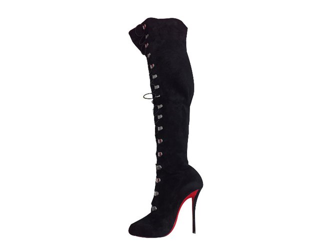 Christian Louboutin Ankle Boots Black Suede  ref.30766