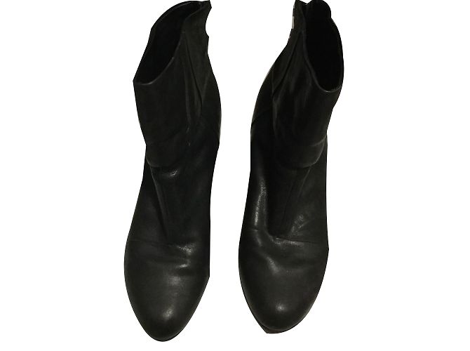 Rag & Bone Black Leather Ankle Boots Size 39