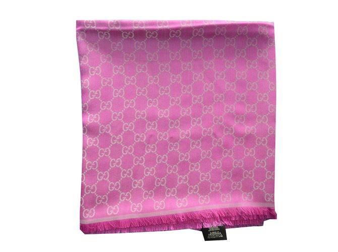 ggweb gucci monogram new Pink Silk Wool  ref.30797