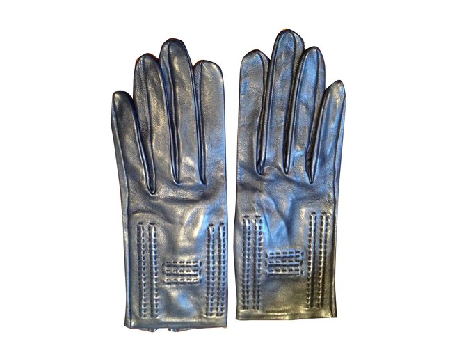 Hermès Gloves Blue Leather  ref.30820