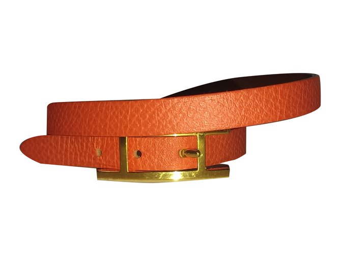 Hermès Behapi gesäumte Tour Xs Orange Leder  ref.30884